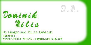dominik milis business card